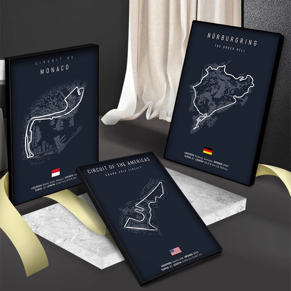 F1 Imola Monaco Track Circuit Canvas Painting
