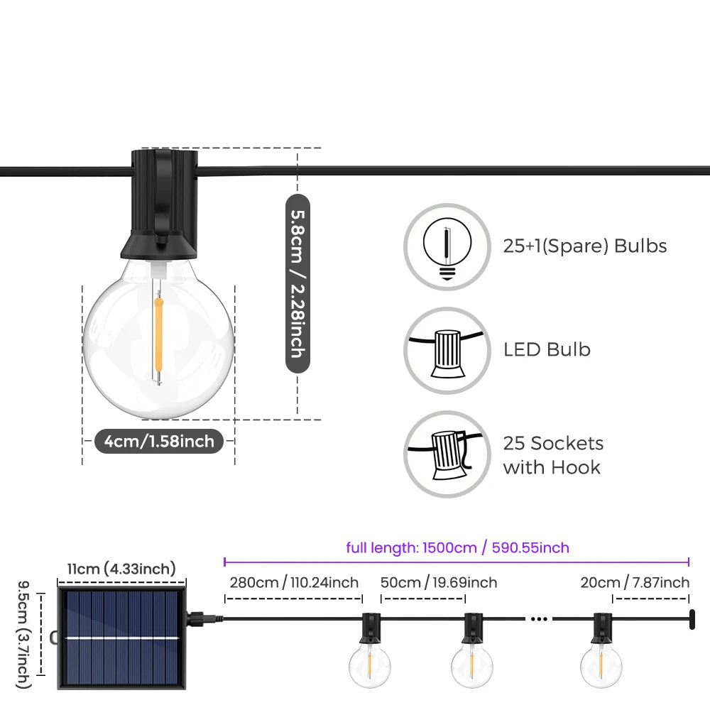 Solar String Lights Outdoor